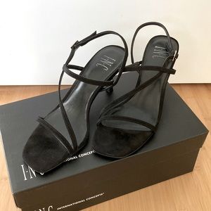 INC International Concepts Black Strappy Heels Size 7.5